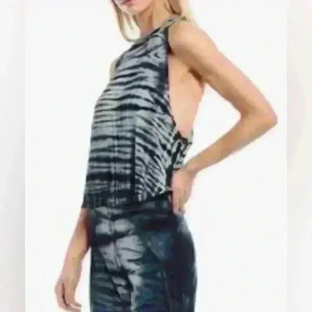 JALA Cloud Tie Dye Print Crew Neck Sleeveless Coordinating Muscle Lounge Tank